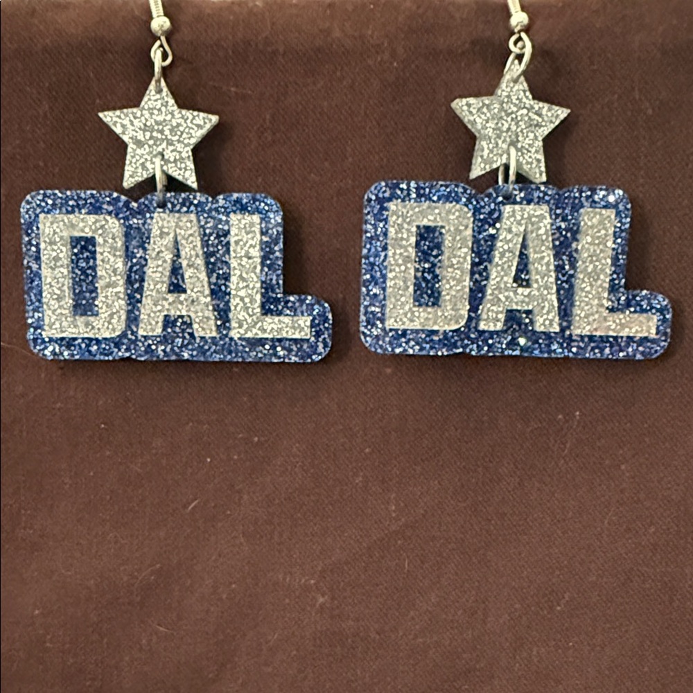 Blue Glitter DAL Earrings with Star
